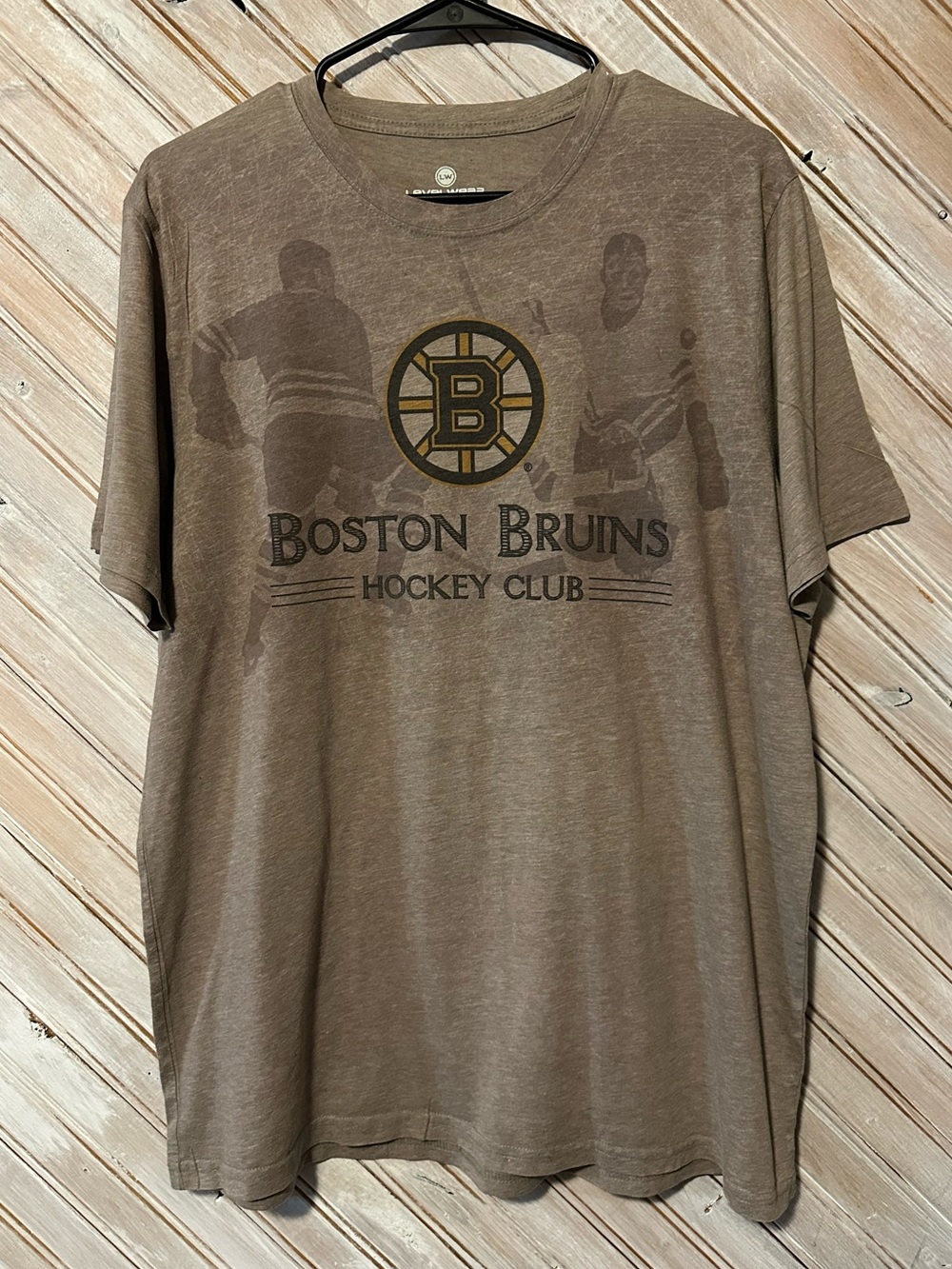 Boston Bruins Short Sleeve Tee Tan Brown Hockey Club NHL LEVELWEAR